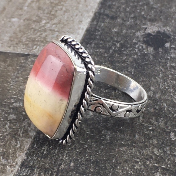 Mookaite Imperial Jasper Stone Ring Size 8 - Picture 3 of 10